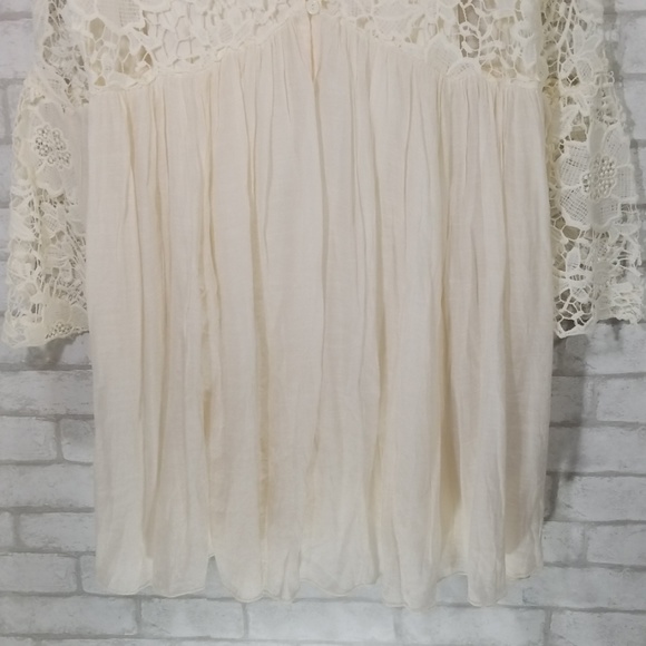 Rebellion again daisy crochet boho ivory dress L - Picture 3 of 8